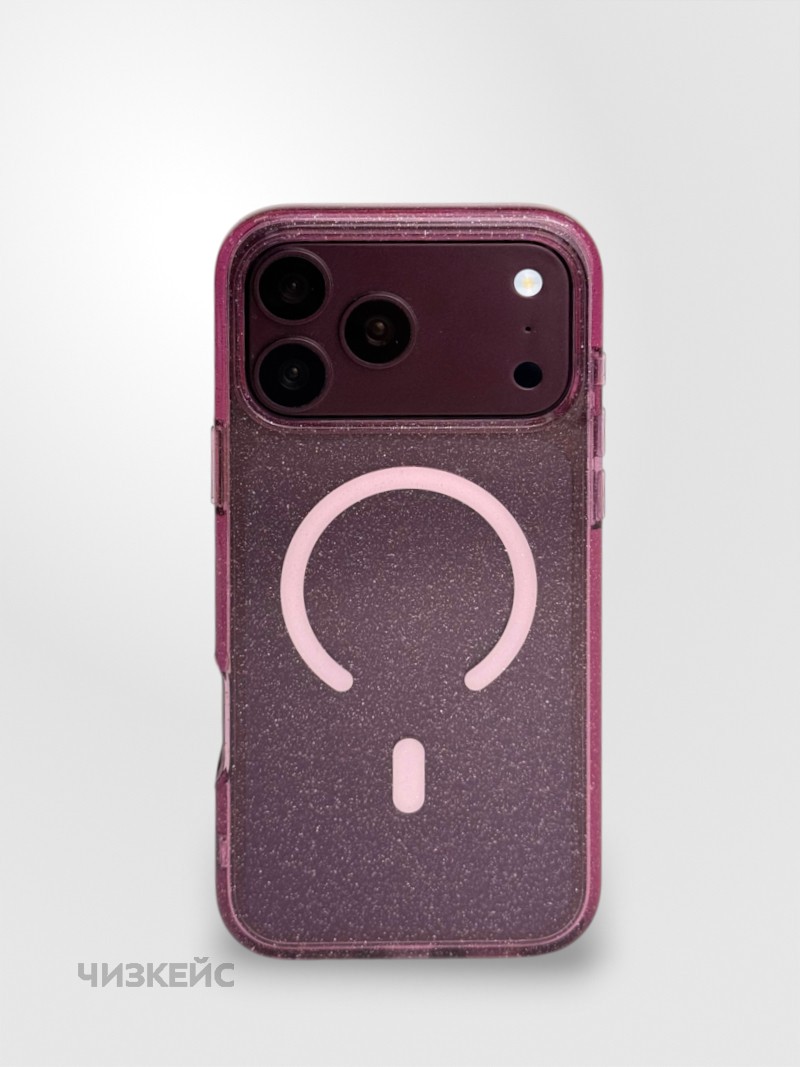 Чехол Звездопад iPhone 17 Pro Max/18 Pro Max MagSafe бордо