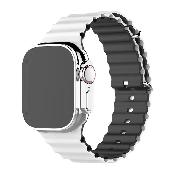 Ремешок Ocean Band Apple Watch 42/44/45/49 мм белый/черный