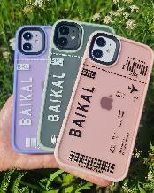 Чехол Optima Color Case iPhone 12 Pro Max принт Байкал Надпись оранжевый