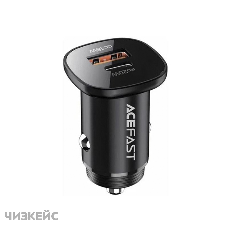 АЗУ-USB AceFast B1 mini (1USB-A, 1USB-C, 3.0A, QC3.0, PD 38W) черный