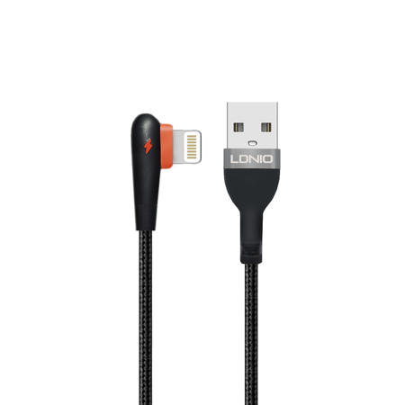 USB-кабель LDNIO LS561 iPhone Lightning (2.4А, угловой) 1 м черный/оранжевый