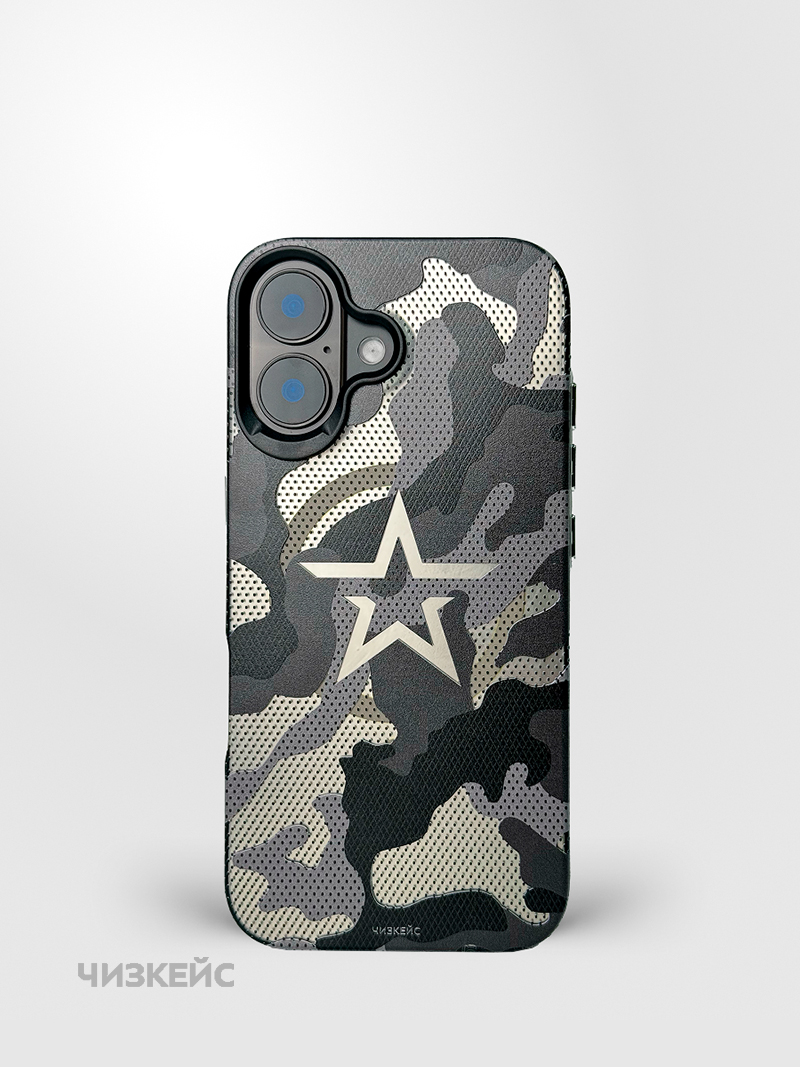 Чехол Чизкейс MagSafe iPhone 16 Звезда1 черный