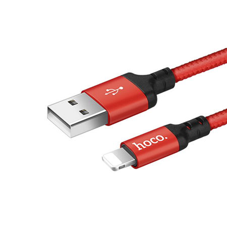 USB-кабель HOCO X14 iPhone Lightning 1 м черный красный