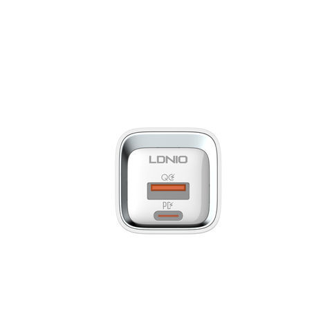 СЗУ-USB LDNIO A2318C (USB-A + USB-C, QC3.0, 20W) + кабель Type-C/Lightning белый