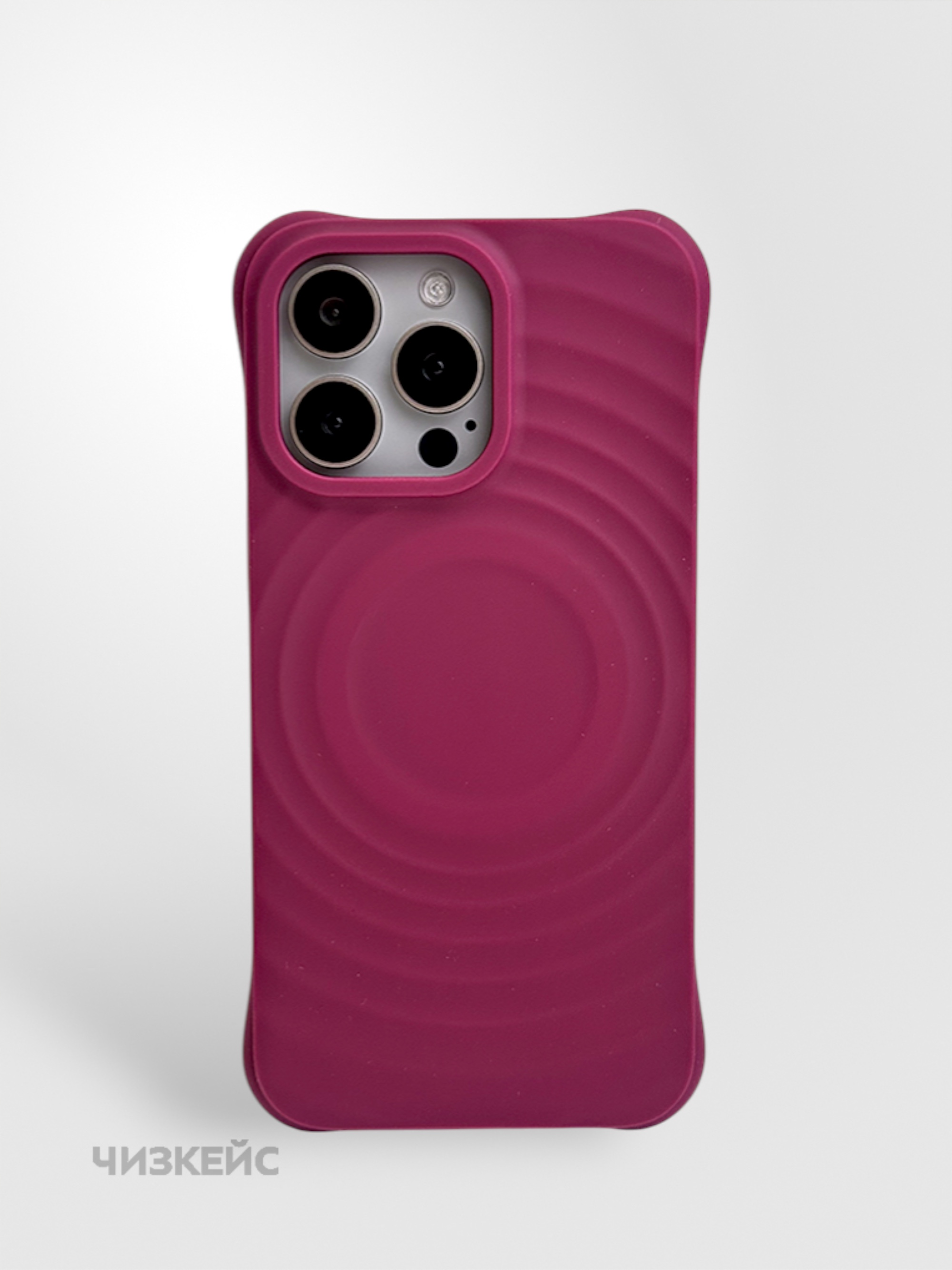 Чехол Волна MagSafe iPhone 15 Pro марсала