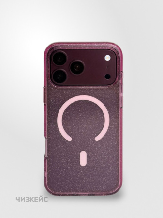 Чехол Звездопад iPhone 17 Pro/18 Pro MagSafe бордо