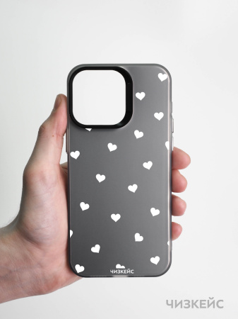 Чехол Чизкейс iPhone 14 Pro Сердце черный