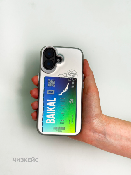 Чехол Чизкейс iPhone 16 Рейс Байкал белый