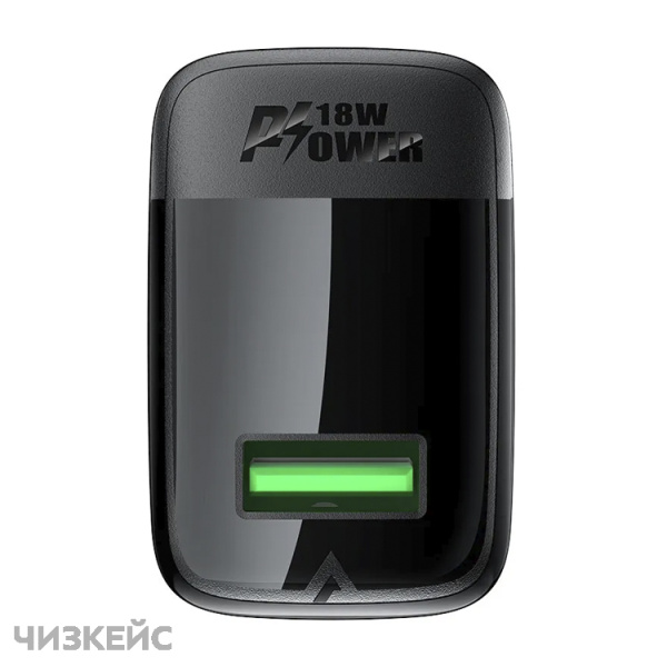 СЗУ AceFast A90 (1USB-A, 3.0A, QC3.0, PD 18W) + кабель Type-C черный