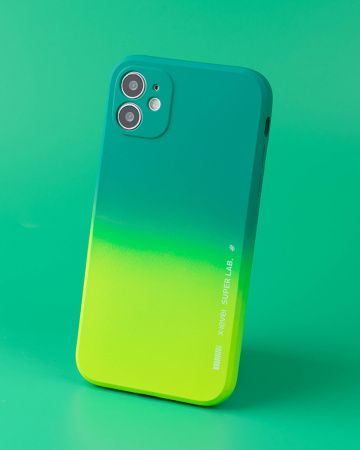 Чехол- накладка X-LEVEL Rainbow iPhone 13 Pro Max зелено-желтый