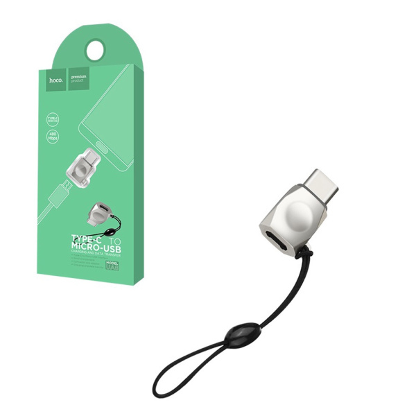 Переходник HOCO UA8 Micro USB/Type-C серебро