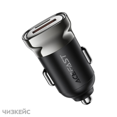 АЗУ-USB AceFast B19 (1USB-A, 1USB-C, 3.0A, QC3.0, PD 30W) черный