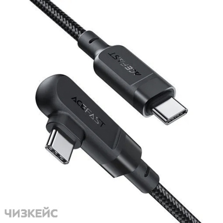 USB-кабель AceFast C5-03 Type-C/Type-C (100W, угловой) 1 м черный