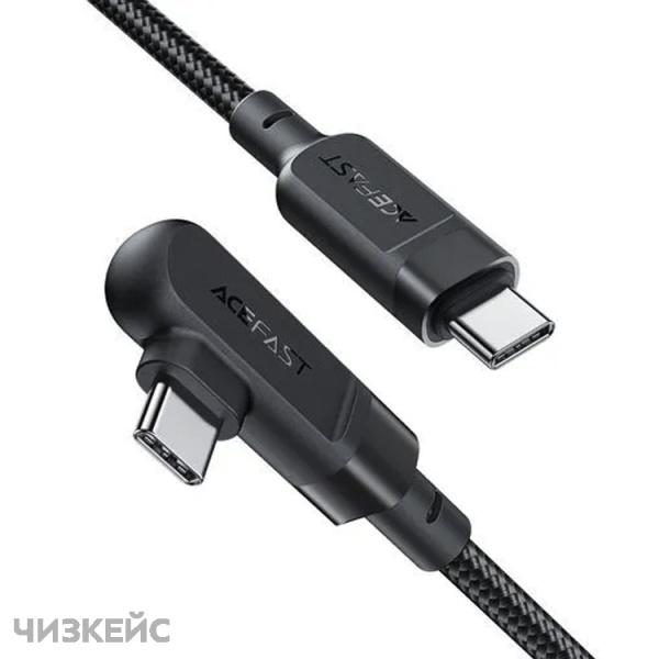 USB-кабель AceFast C5-03 Type-C/Type-C (100W, угловой) 1 м черный