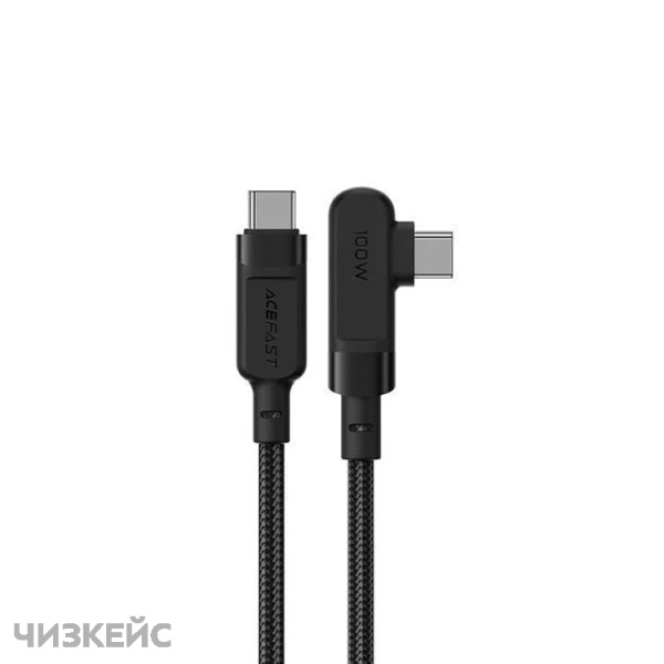 USB-кабель AceFast C5-03 Type-C/Type-C (100W, угловой) 1 м черный