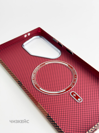 Чехол Luxo Life+ Carbon Magsafe Samsung S24 Ultra оранж
