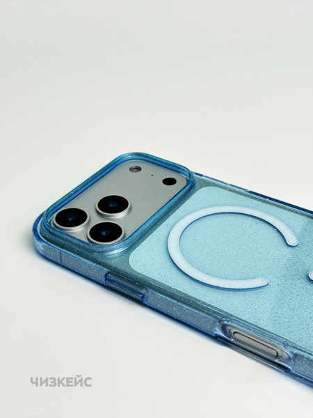 Чехол Звездопад iPhone 17 Pro/18 Pro MagSafe голубой