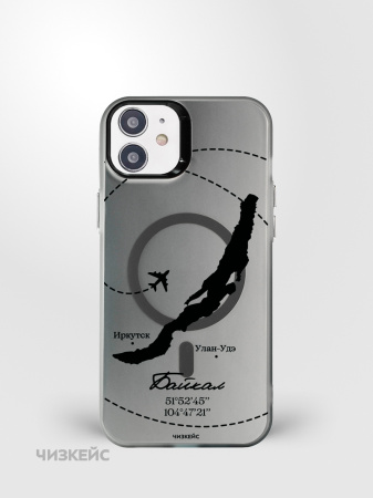 Чехол Чизкейс MagSafe iPhone 11 Байкал самолет черный
