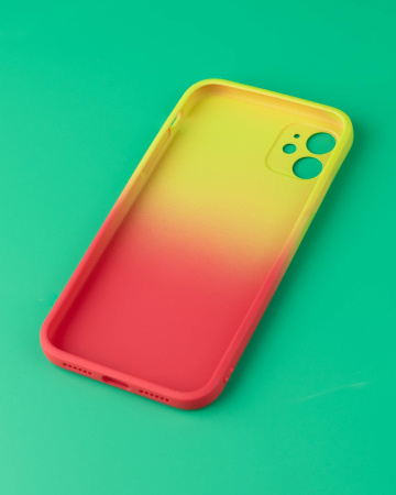 Чехол- накладка X-LEVEL Rainbow iPhone 11 желто-красный