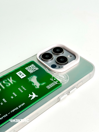 Чехол Чизкейс iPhone 14 Pro Рейс Иркутск белый