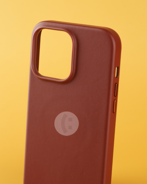 Чехол Apple Leather Case iPhone 14 Pro коричневый