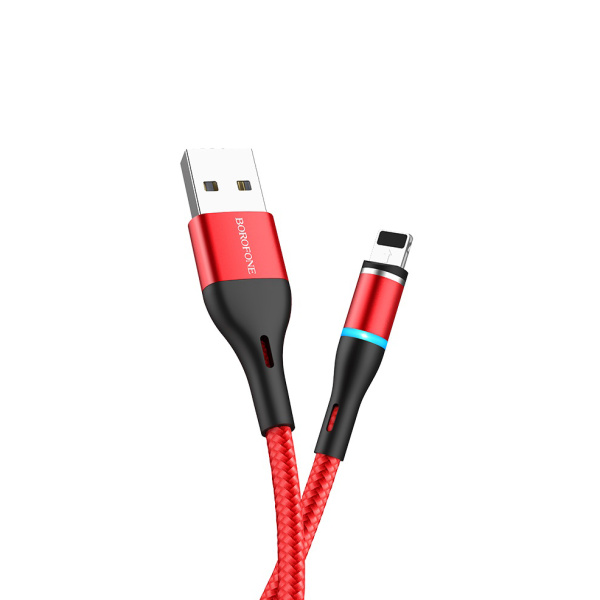 USB-кабель BOROFONE BU16 MAGNETIC Lightning 1 м красный