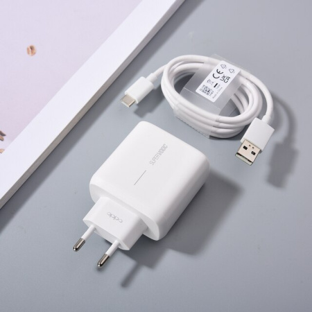 СЗУ Oppo Power Adapter (65W, QC3.0) + кабель Type-C белый