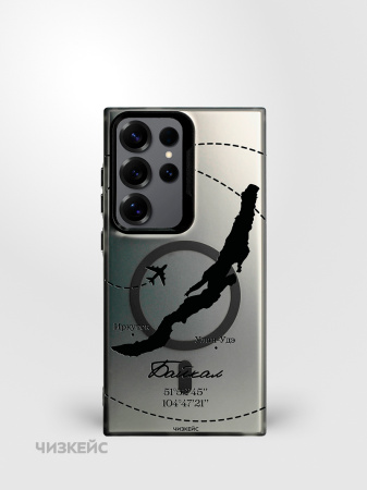 Чехол Чизкейс MagSafe Samsung S25 Ultra Байкал самолет черный