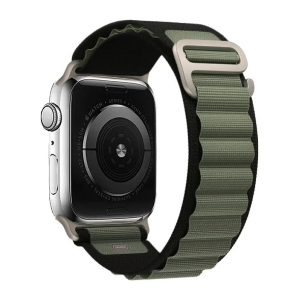 Ремешок Alpine Loop Apple Watch 42/44/45/49 мм M черный/зеленый