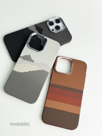 Чехол Luxo Life+ Carbon Magsafe iPhone 15 Pro оранж