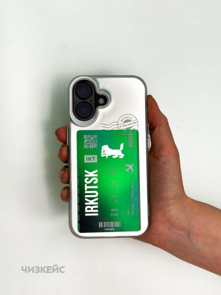 Чехол Чизкейс iPhone 16 Рейс Иркутск белый