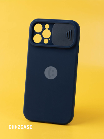 Чехол Touch Slide iPhone 12 Pro темно-синий