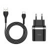 СЗУ HOCO C12Q (1USB, 3A,QC3.0) + кабель Type-C черный