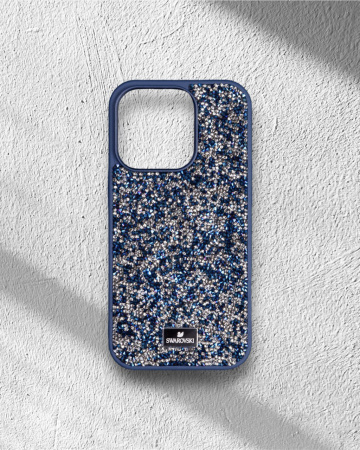 Чехол Swarovski iPhone 15 Pro синий