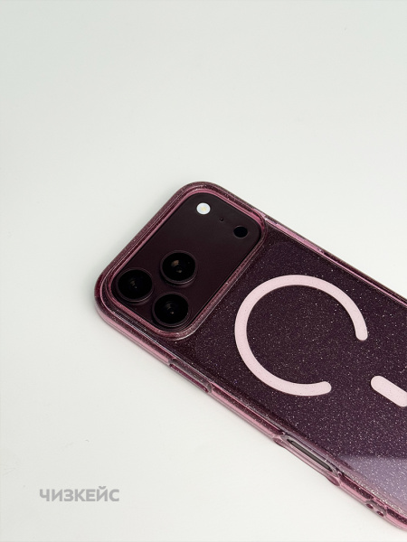 Чехол Звездопад iPhone 17 Pro Max/18 Pro Max MagSafe бордо