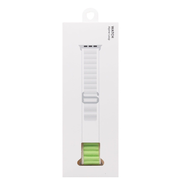 Ремешок Alpine Loop Apple Watch 42/44/45/49 мм M белый/светло-зеленый