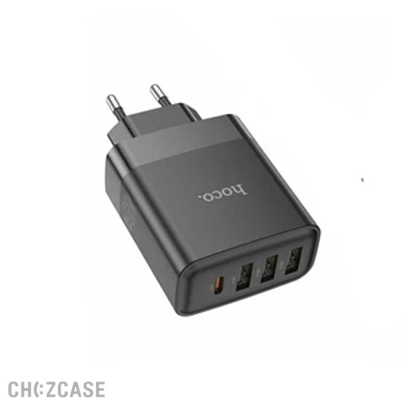 СЗУ HOCO C127A (3USB-A, 1USB-C, 3A, QC3.0, PD 45W) черный