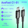 USB-кабель AceFast C1-01 Type-C/Lightning (3A, PD) 1.2 м черный