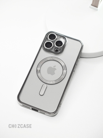 Чехол- накладка Притяжение iPhone 14 Pro серебро