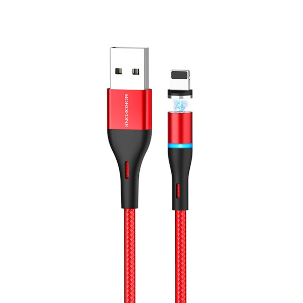 USB-кабель BOROFONE BU16 MAGNETIC Lightning 1 м красный