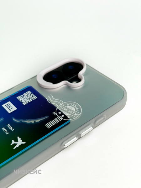 Чехол Чизкейс iPhone 16 Рейс Байкал белый