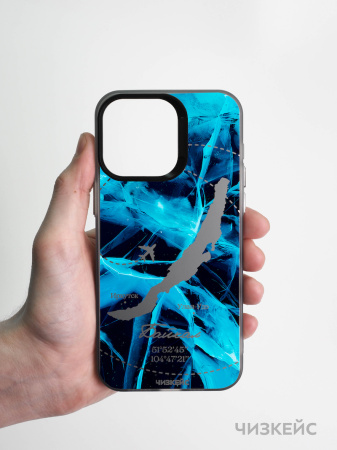 Чехол Чизкейс iPhone 14 Pro Байкал лед черный