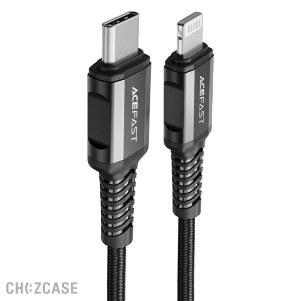 USB-кабель AceFast C1-01 Type-C/Lightning (3A, PD) 1.2 м черный