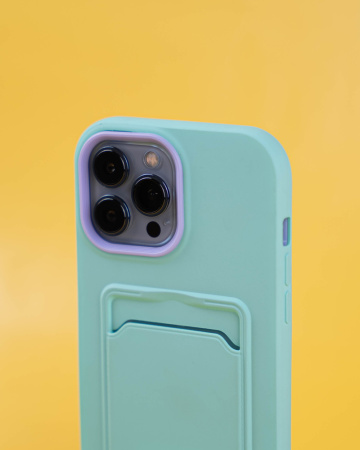 Чехол- накладка Pocket Case Type2 iPhone 13 Pro Max силикон мятный