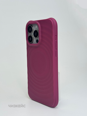 Чехол Волна MagSafe iPhone 15 Pro марсала