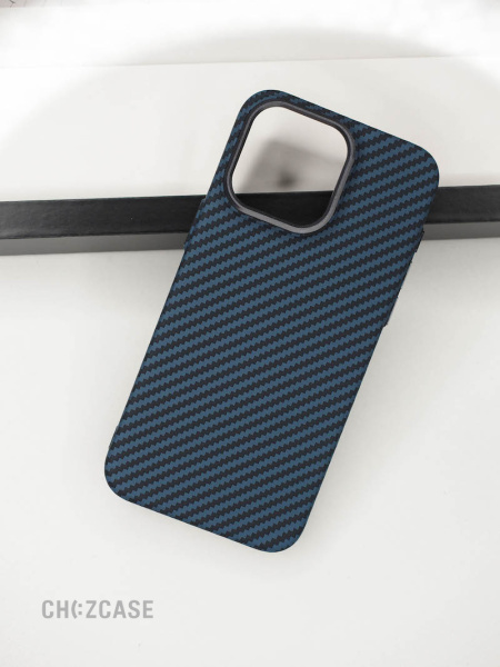 Чехол Luxo Life+ Carbon Magsafe iPhone 15 Pro синий