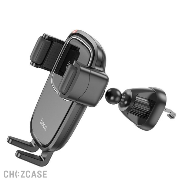 Автодержатель + АЗУ HOCO HW1 Pro (дефлектор, зажим, 15W) черный