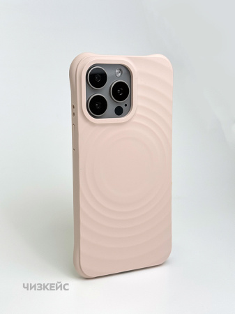 Чехол Волна MagSafe iPhone 15 Pro розовый песок