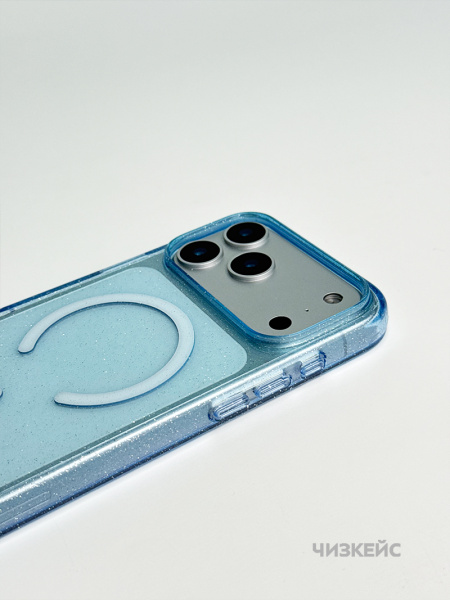 Чехол Звездопад iPhone 17 Pro/18 Pro MagSafe голубой
