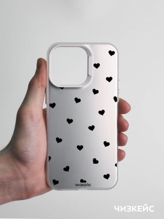 Чехол Чизкейс iPhone 14 Pro Сердце белый
